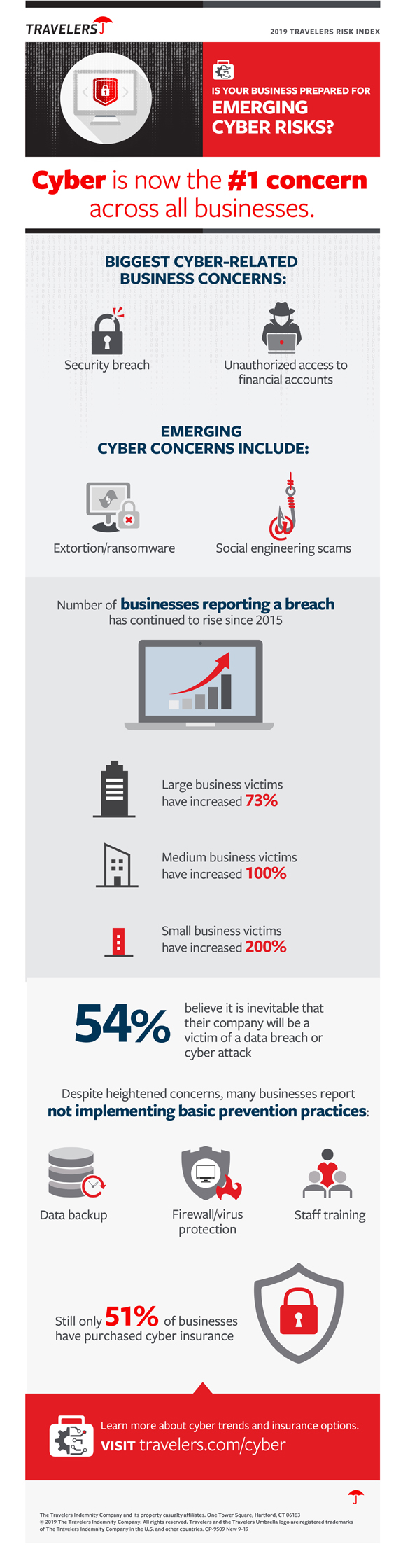 2019 Travelers Risk Index Cyber infographic