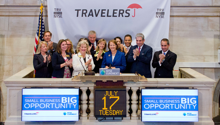 Travelers Institute team at New York Stock Exchange in New York