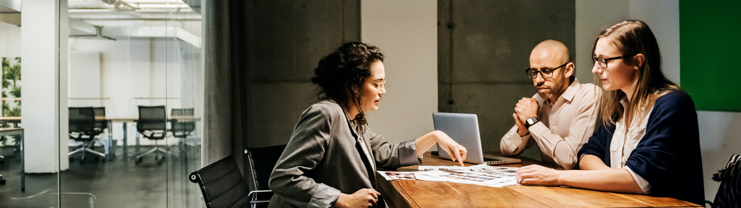 Business meeting in modern conference room