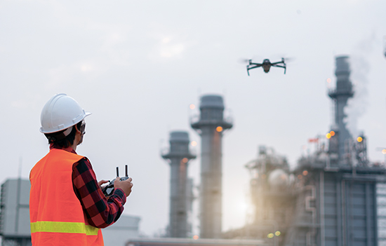 man flying a drone