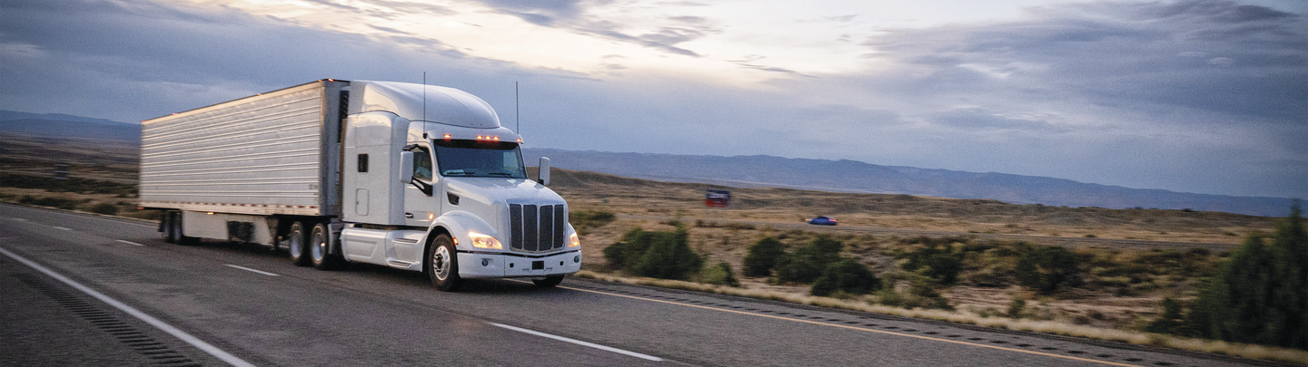 18-wheeler driving on freeway