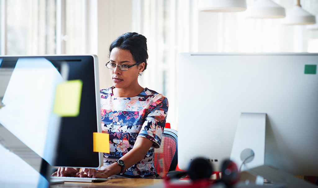 Women working on computer.