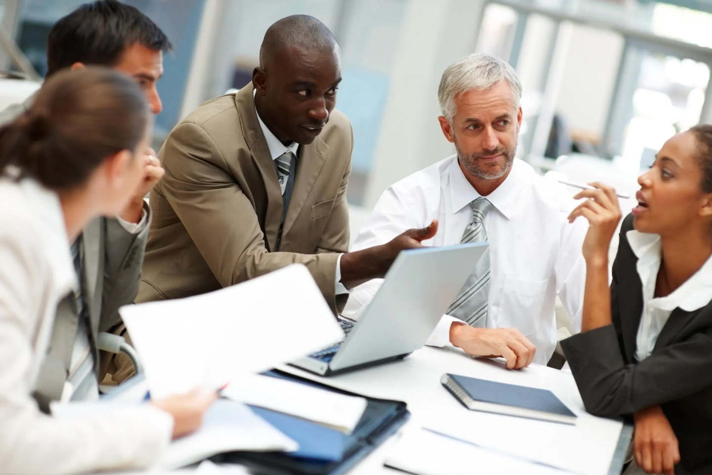 Business colleagues discussing during a meeting