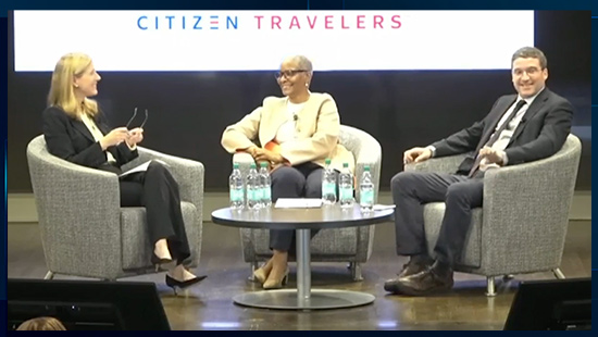 Screenshot of panel: Janice Brunner, Stephanie Thomas, Will Senning