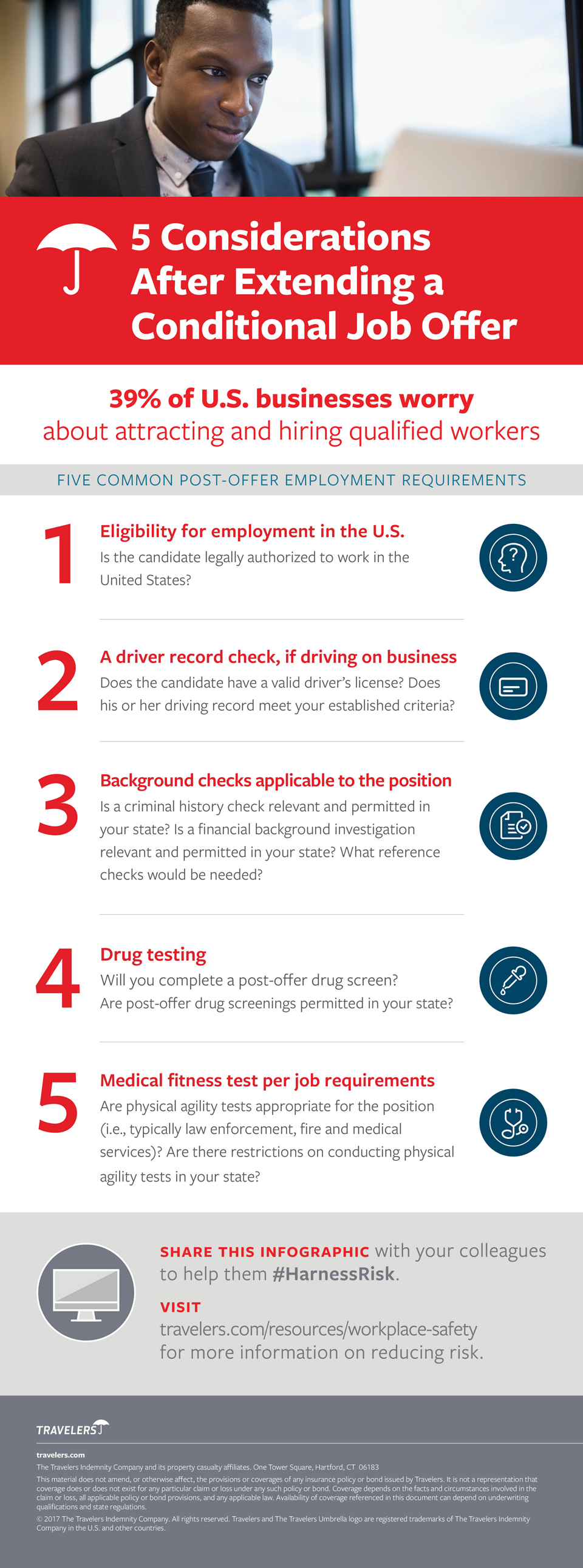 Consideration after conditional job offer infographic.