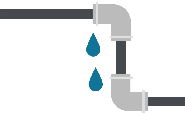 Illustration of a leaking pipe.