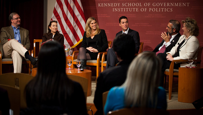 A panel discussion at Harvard University's Institute of Politics