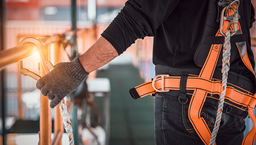 Man with Safety Harness