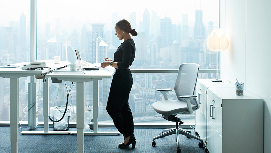 Woman at Standing Desk