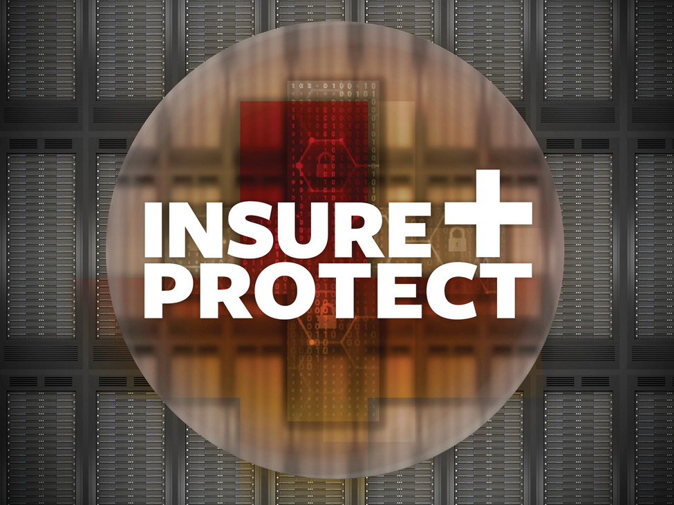 text graphics, “Insure + protect” on rustic wood background.