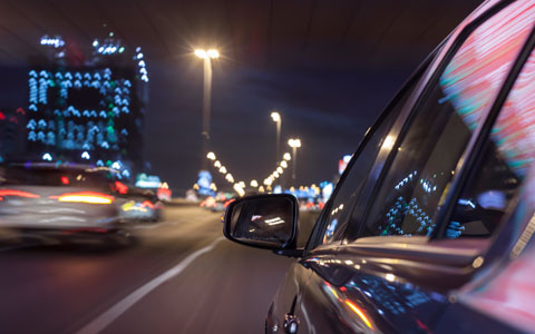 Business car driving on the highway