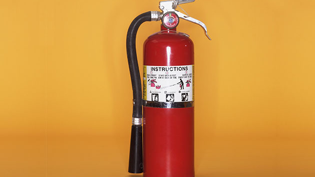 A fire extinguisher.