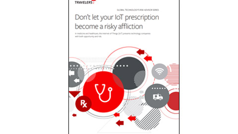 White paper cover page, "Don't let your IoT prescription become a risky affliction".