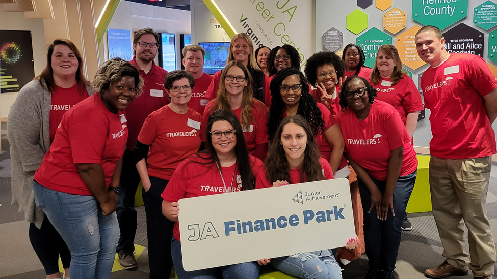 Group of people wearing red shirts