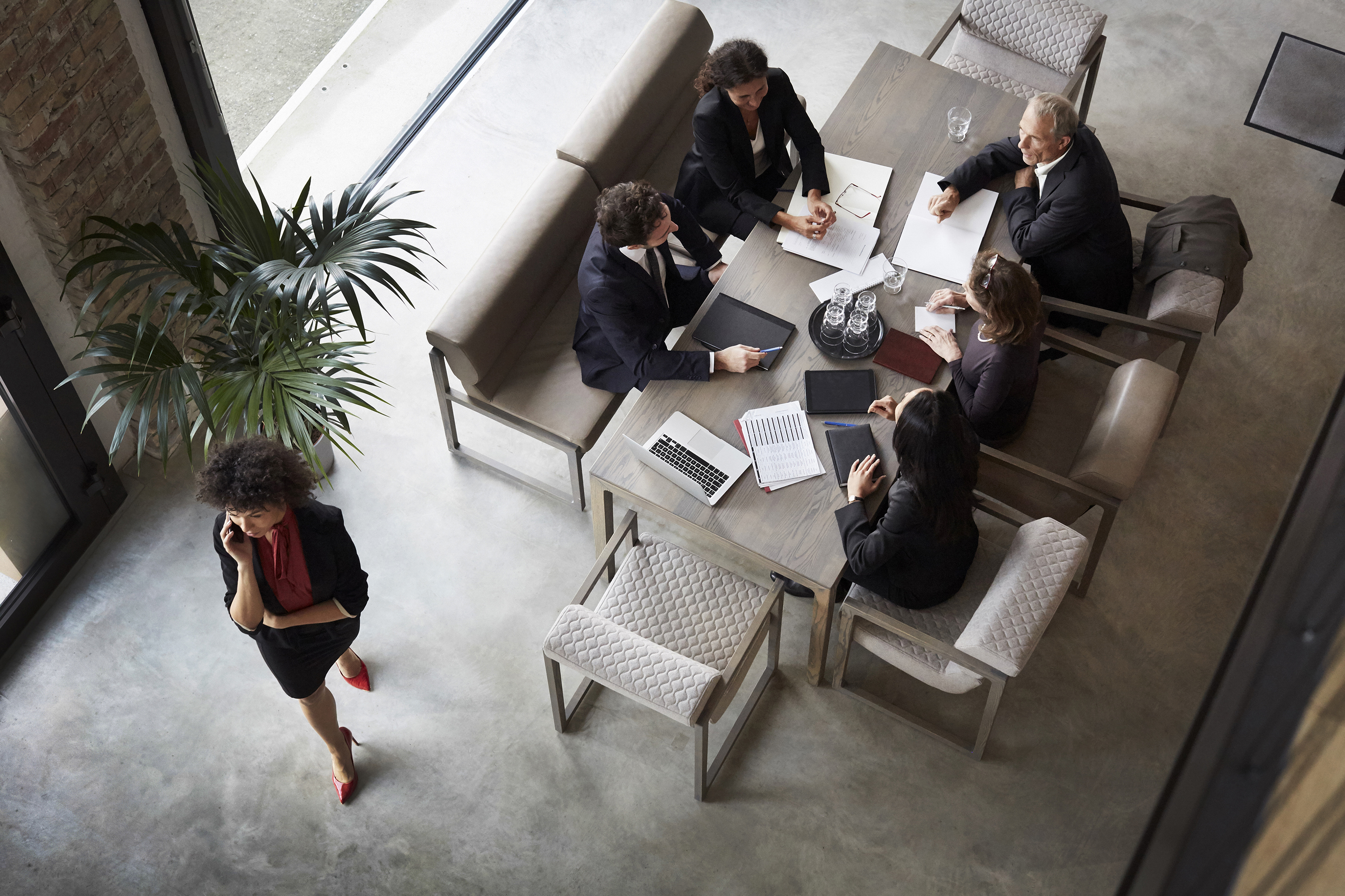 Lawyers having a meeting in a conference room.