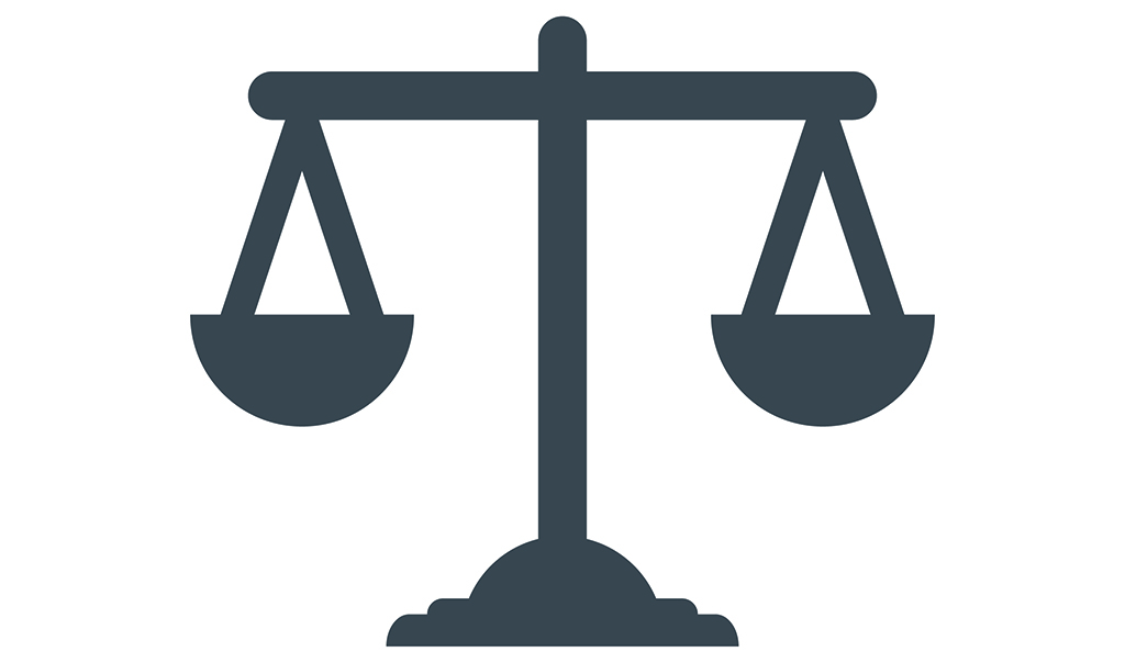 Illustration of a balancing scale.