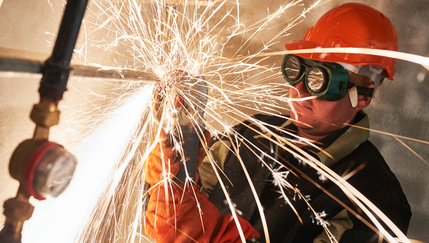 Man performing hotwork.