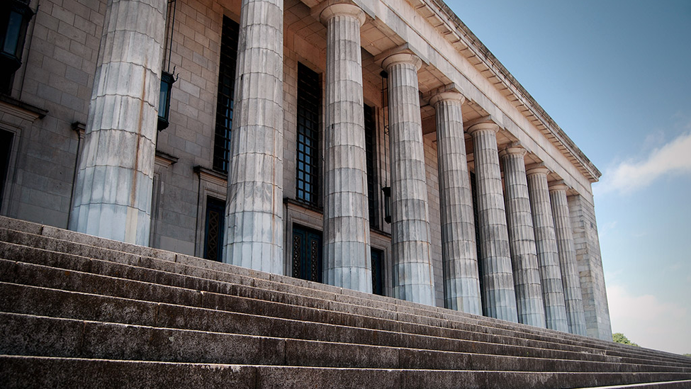 front steps and entrance of a courthouse