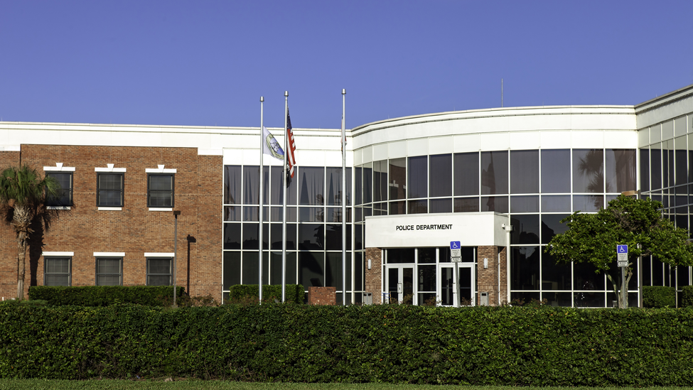 Police department building.