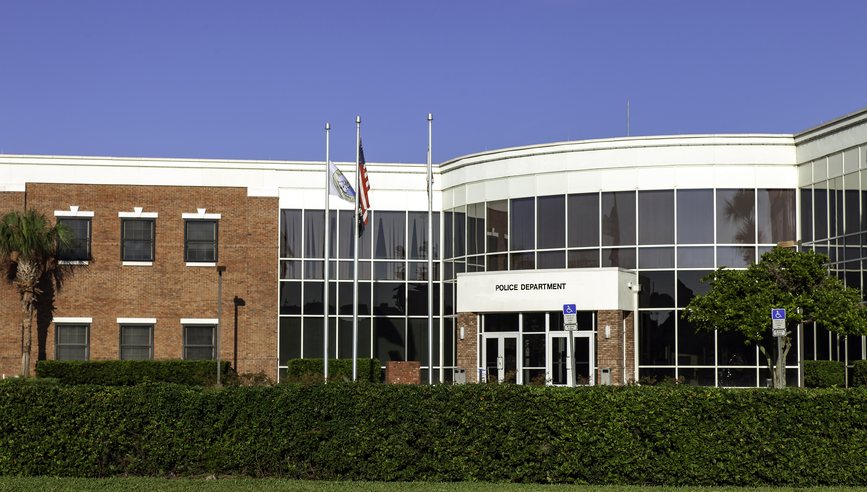 Police department building.