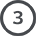 Icon depicting the number 3 inside a circle.