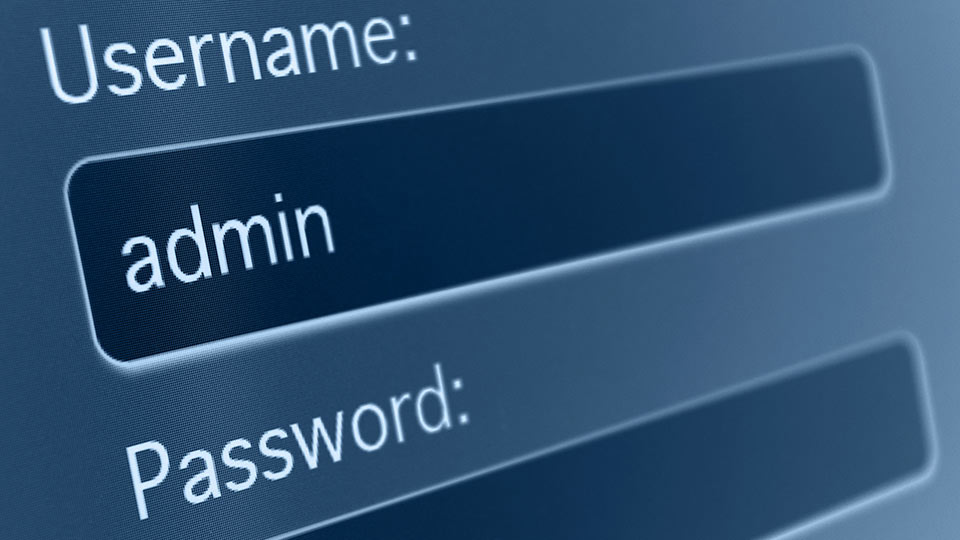 Closeup of secure login screen with username and password fields.