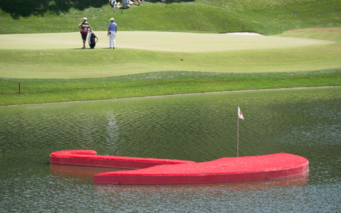 The Travelers championship at a golf course.