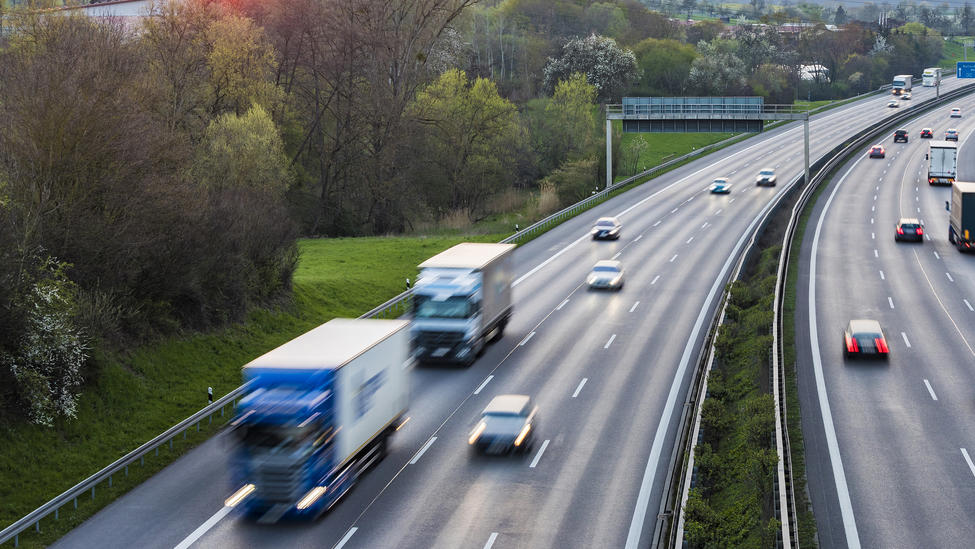 Trucks on a highway.