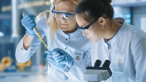 two women working in the laboratory.