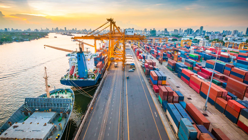 View of Port Container Terminal.