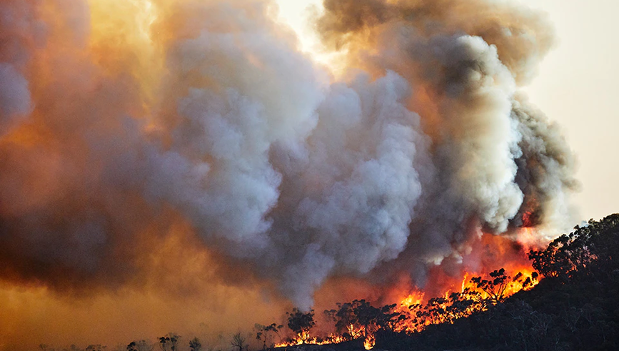 Wildfire smoke reducing air quality.